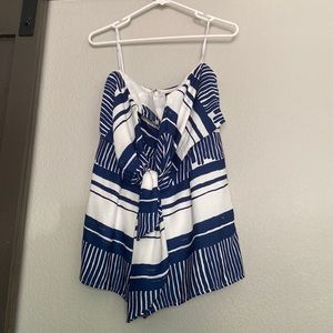 Navy and White Lulus Romper